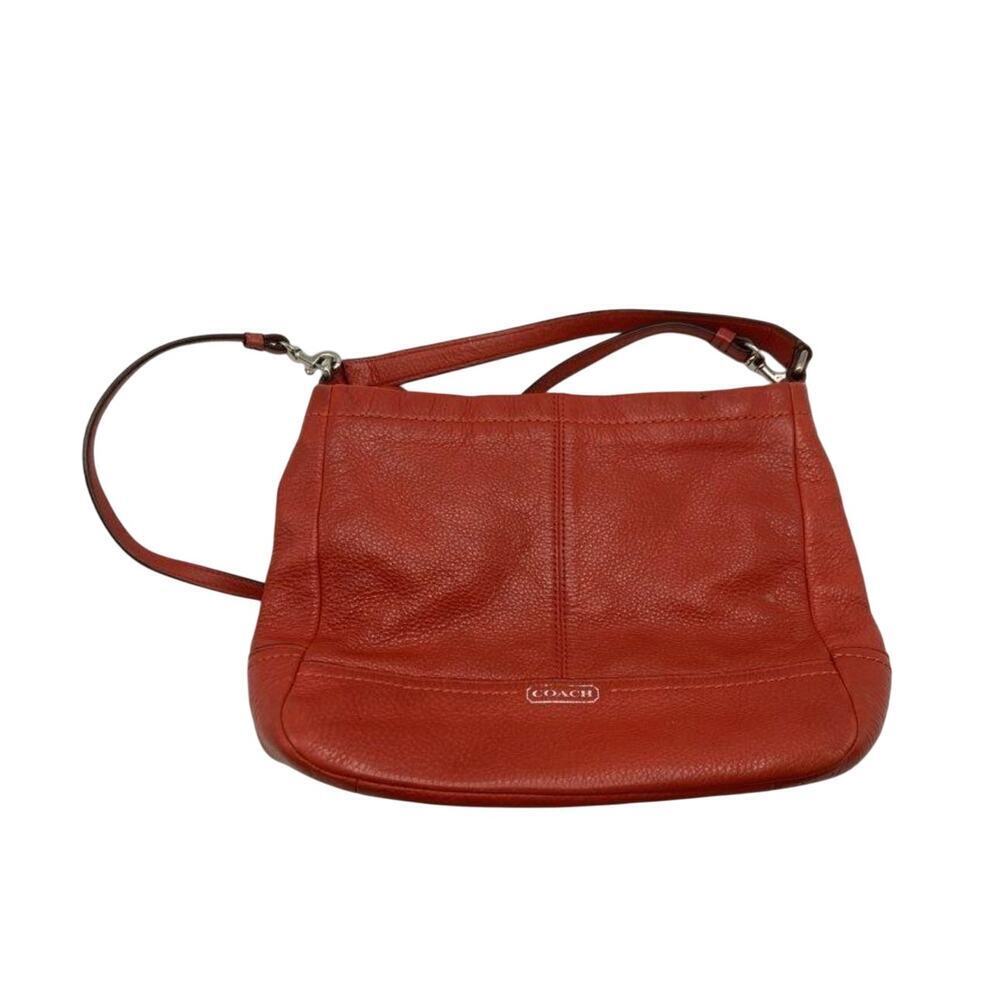 Coach Orange Pebbled Leather Shoulder BagSmall